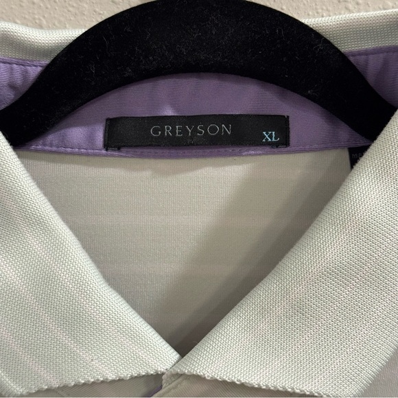 Greyson Men’s XL Mint Green Striped Polo Golf Shirt Casual Athletic Performance - Picture 3 of 8